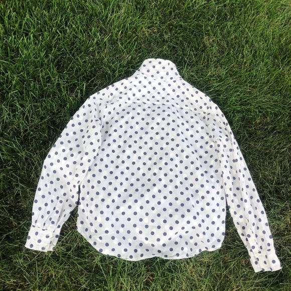 J.Crew Blue and white polkadot top - Picture 4 of 8